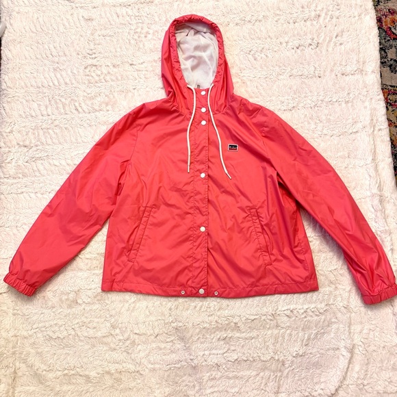 Levi's Jackets & Blazers - Levi’s Pink Nylon Retro Raincoat XL | Y2K Streetwear Hooded Windbreaker